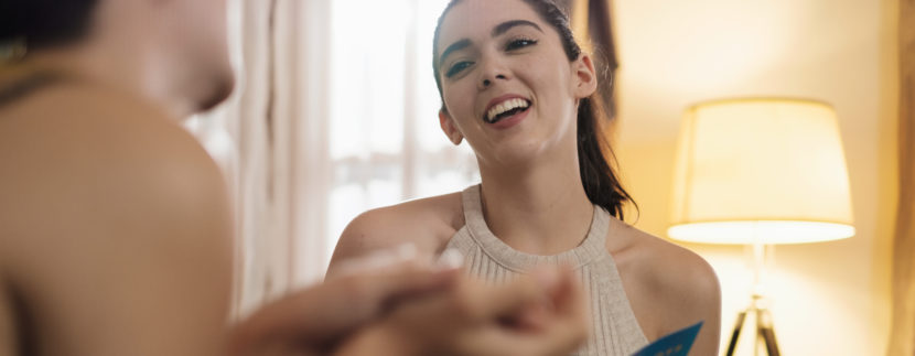 Young woman touring hotel