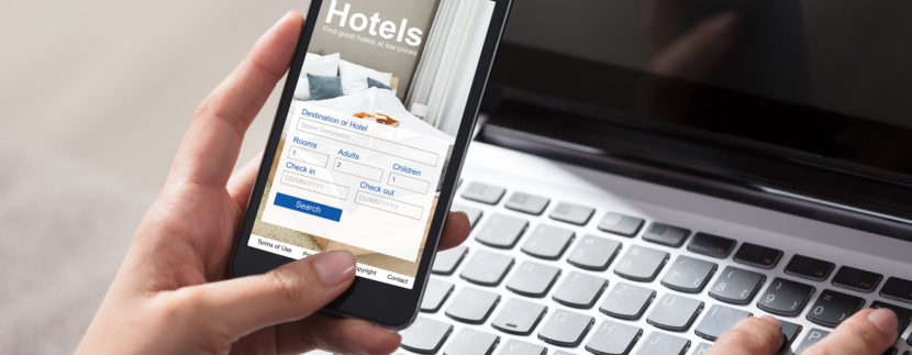 Woman browsing a hotel’s website